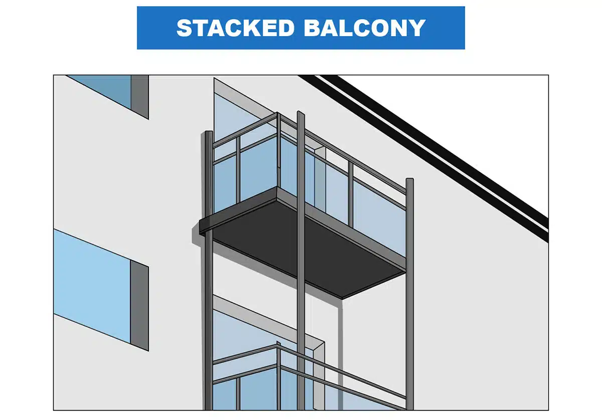 Stacked balcony