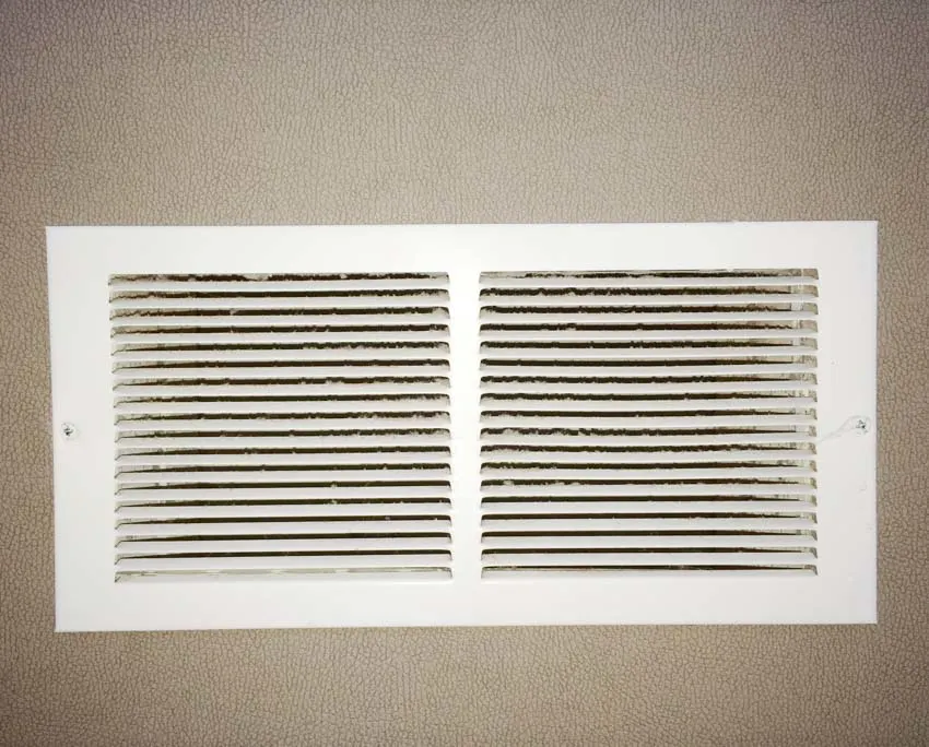 White air duct vent with mold in it