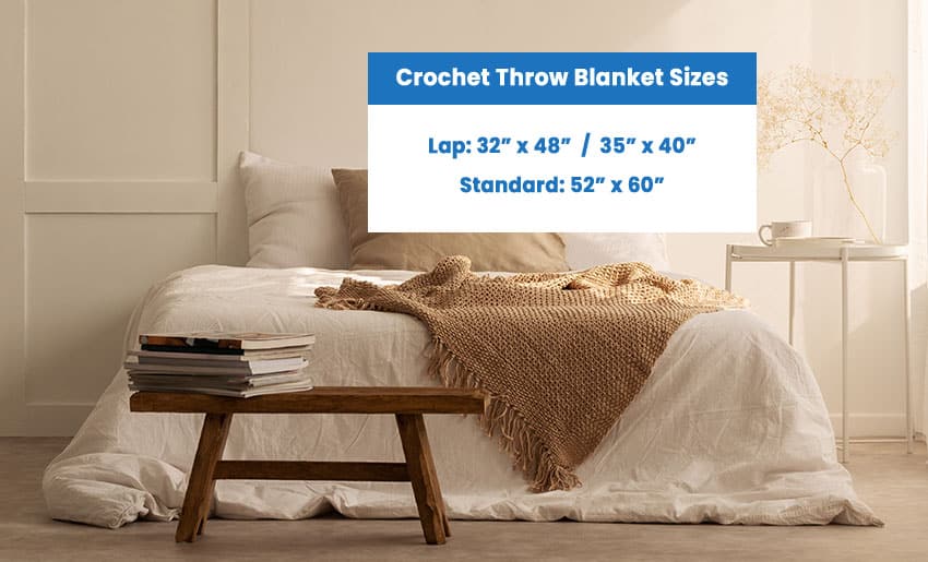 Crochet throw blanket sizes