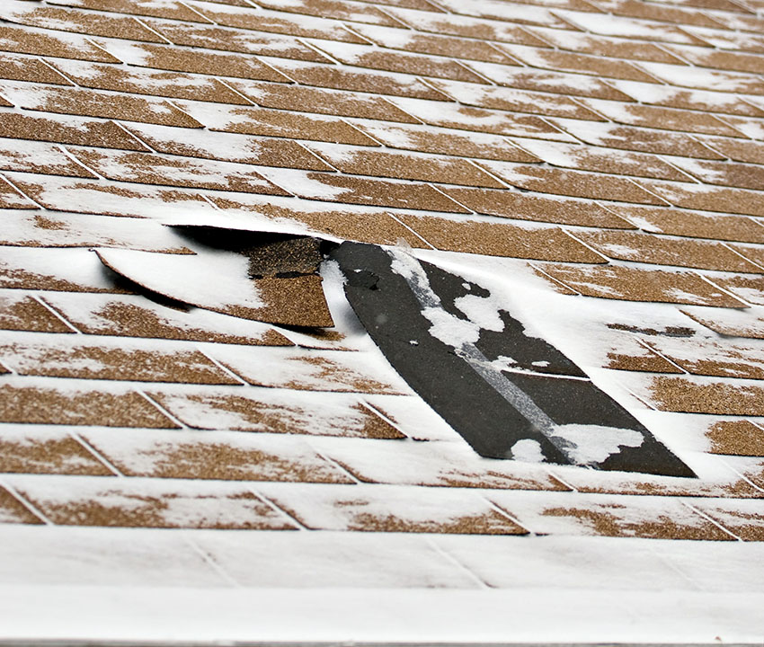 Snow damage roof