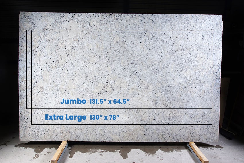 Jumbo and extra large granite slab dimensions