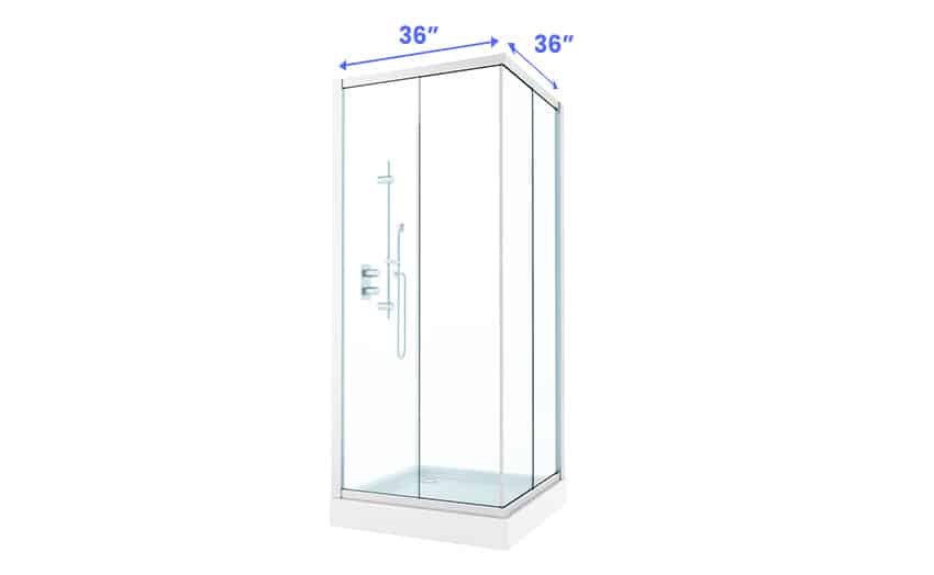 doorless shower dimensions