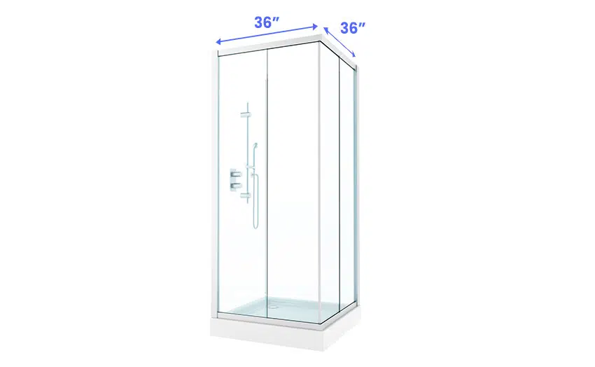 Minimum ADA doorless shower