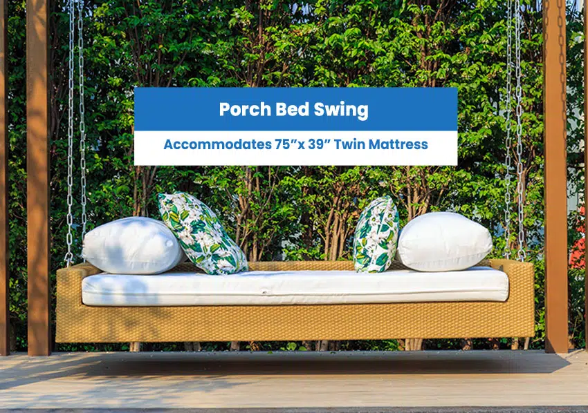 Porch bed swing size