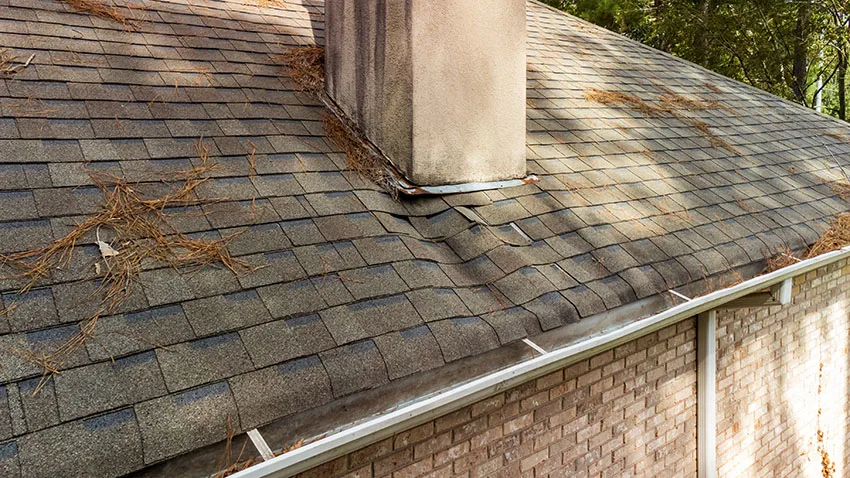 Roof damaged from water leak