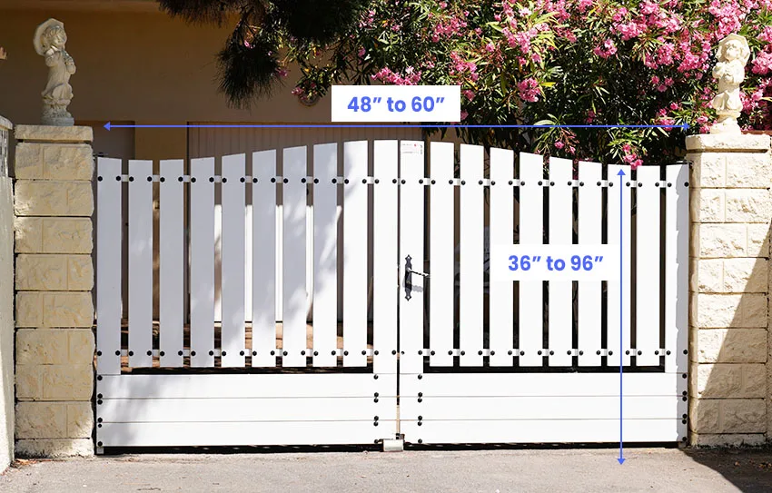 Vinyl fence gate size