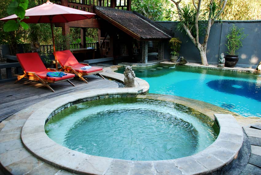Concrete pool and spa