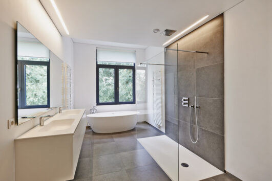 Large Format Tile Shower (Floor & Wall Designs)