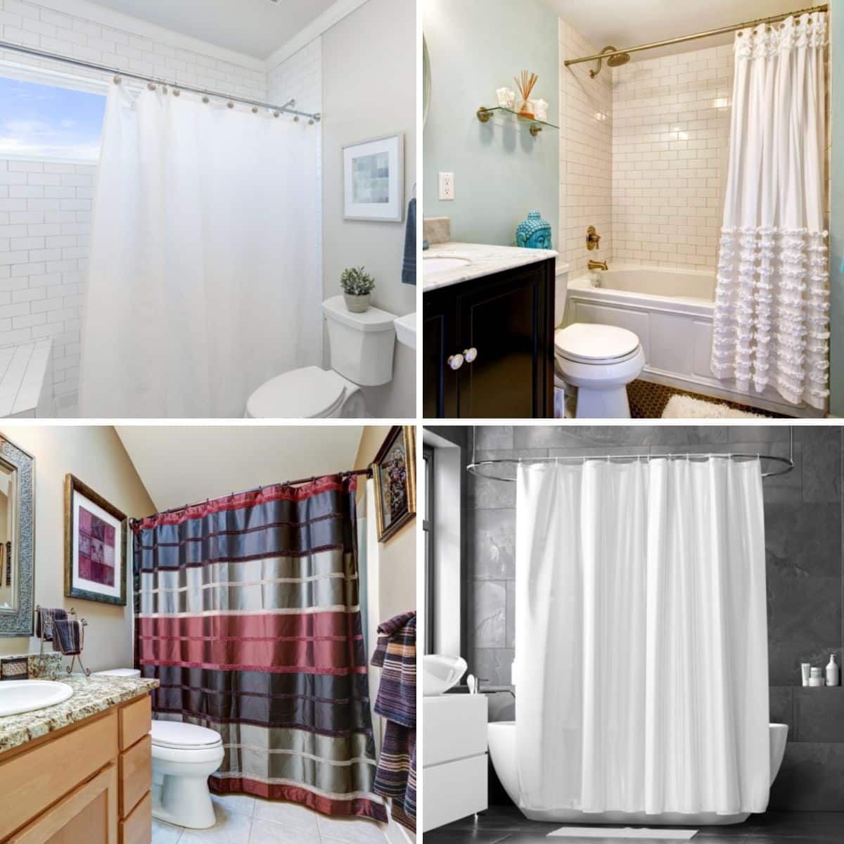 different types of shower curtain