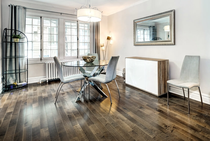 Old style interior of receiving area with porcelain that looks like wood