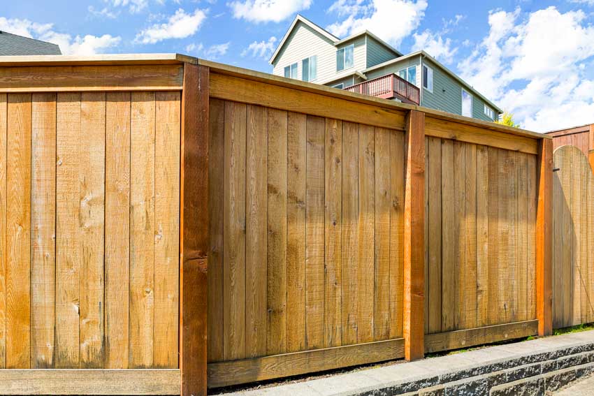 Privacy side by side fence made of solid wood