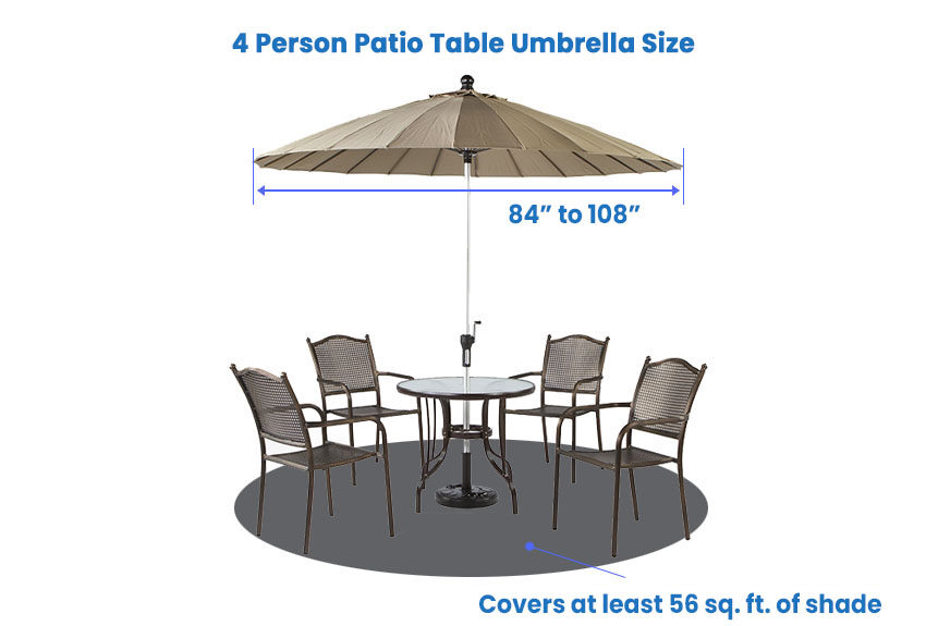 4 person patio table umbrella size