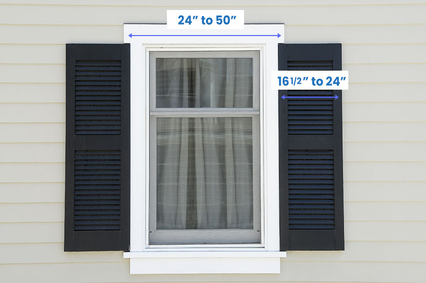 Exterior shutter size