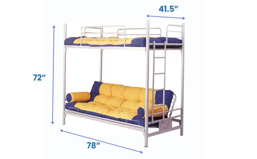 Futon bunk bed dimensions]