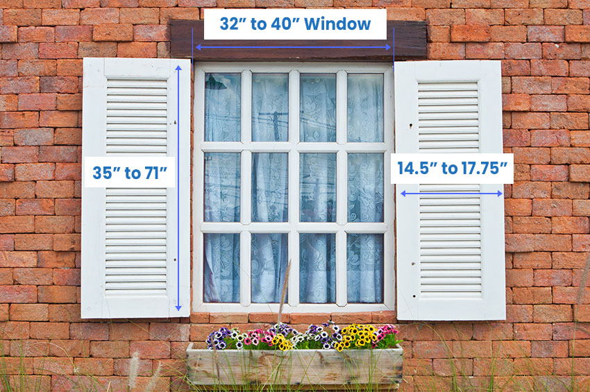 Shutter size for double windows