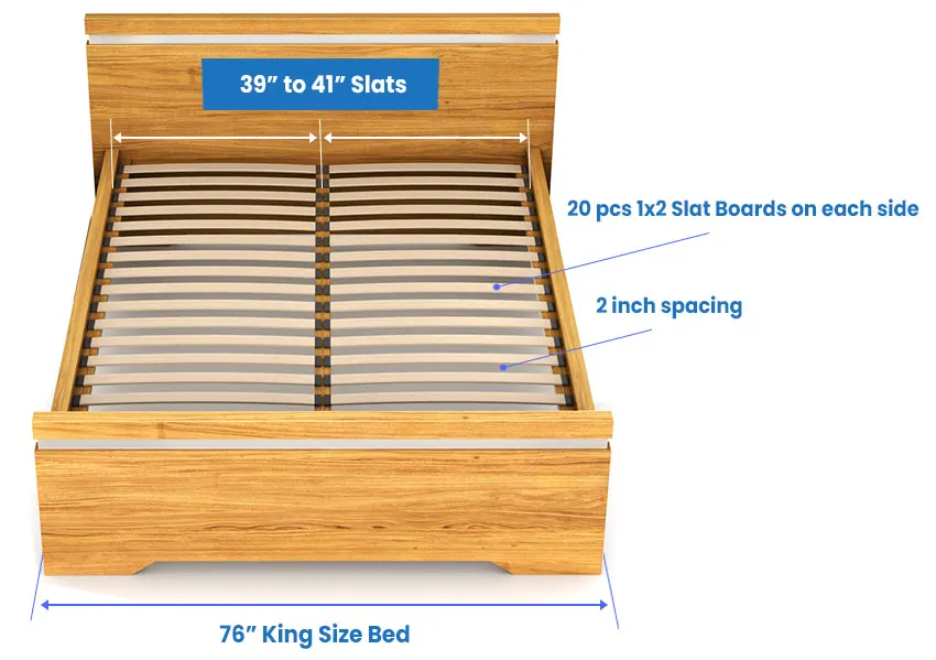 Size of slats for king bed