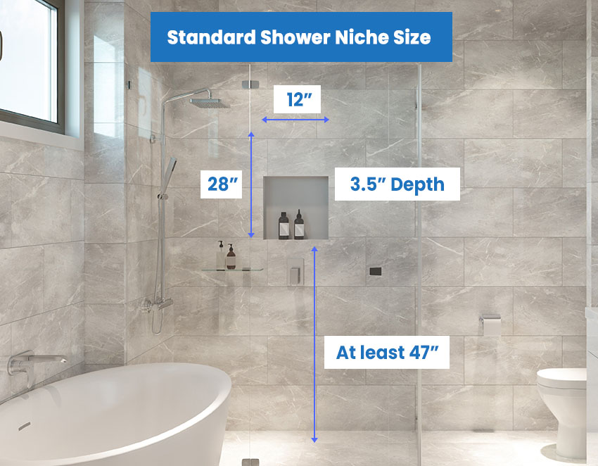 Standard shower niche size