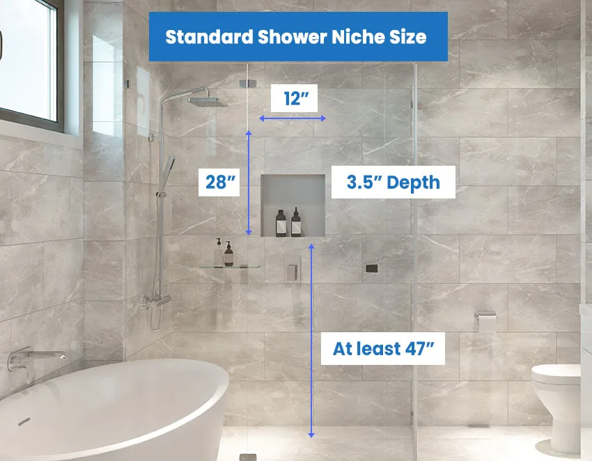 Shower Niche Sizes (Standard Height & Shelf Dimensions) Designing Idea