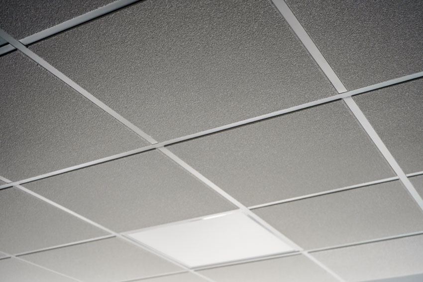 Ceiling with foam board and lighted panel