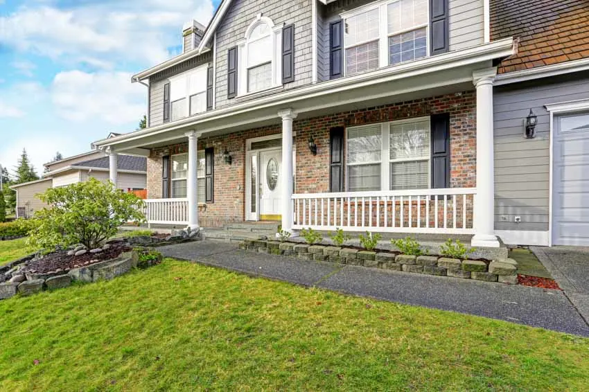 House with brick facade