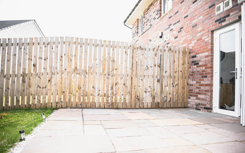 Paved concrete deck and fence