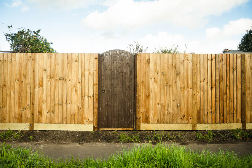 Fence made of Japanese cedar and wood gate