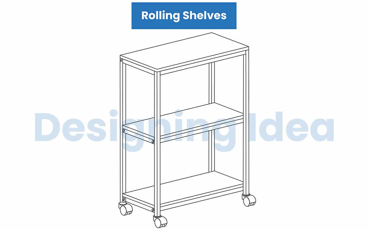 Rolling shelves