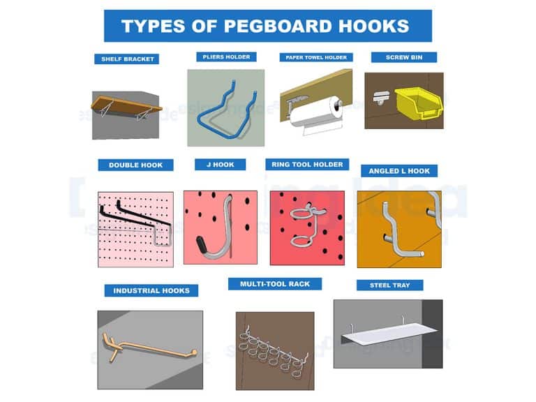Types of Pegboard Hooks (11 Tool Racks & Storage Holders)