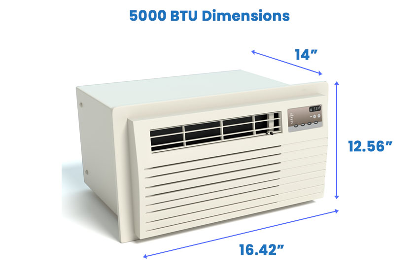 5000 BTU window ac dimensions