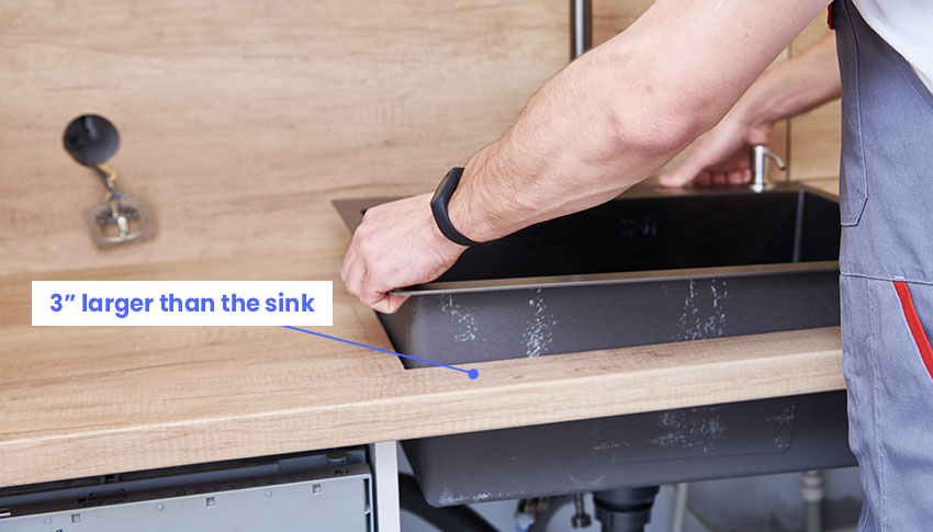 Sink mounting size