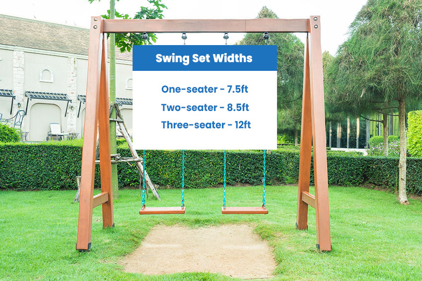 Swing set widths