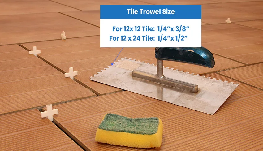 Tile trowel sizes
