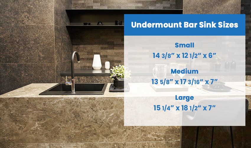 Undermount Bar Countertop Sink sizes