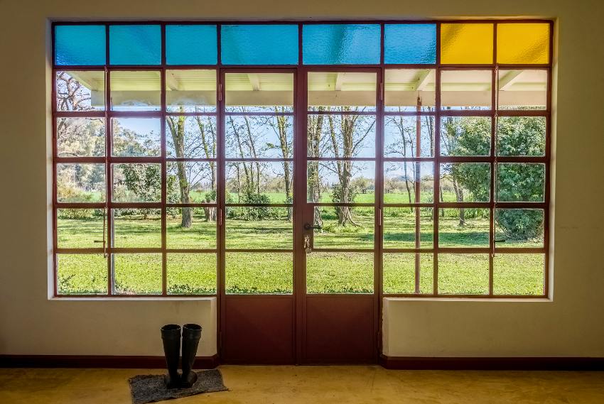 Beautiful glass shoji doors and windows with a nature view