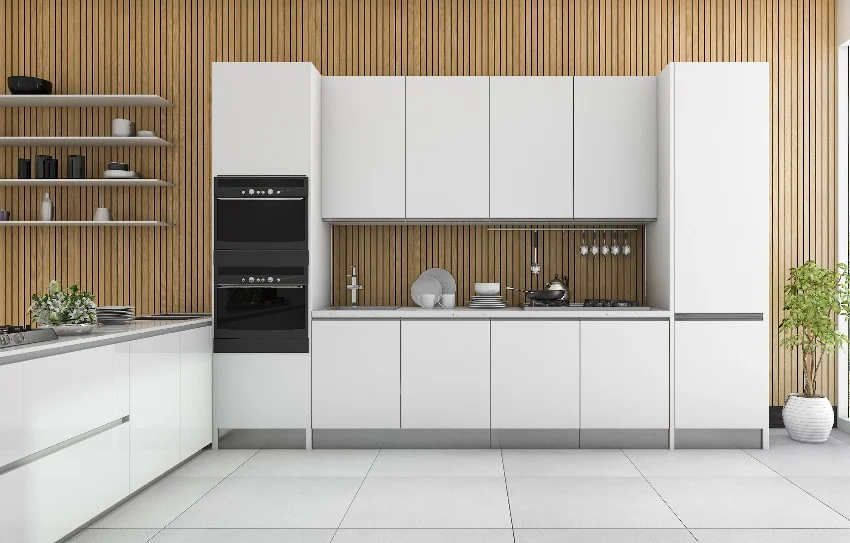 Beautiful kitchen with PVC panels