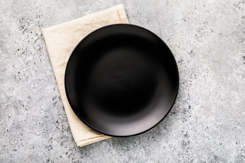 Black ceramic plate