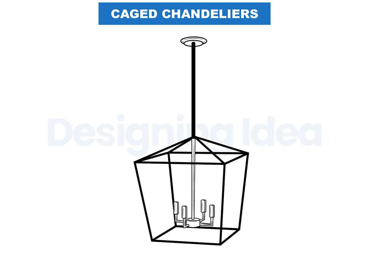 Caged frame chandelier