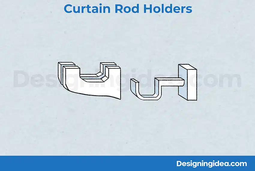 Rod bracket holder for curtains