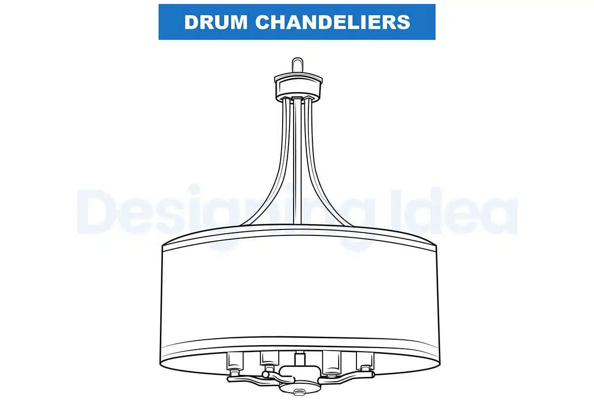 Drum fabric chandelier