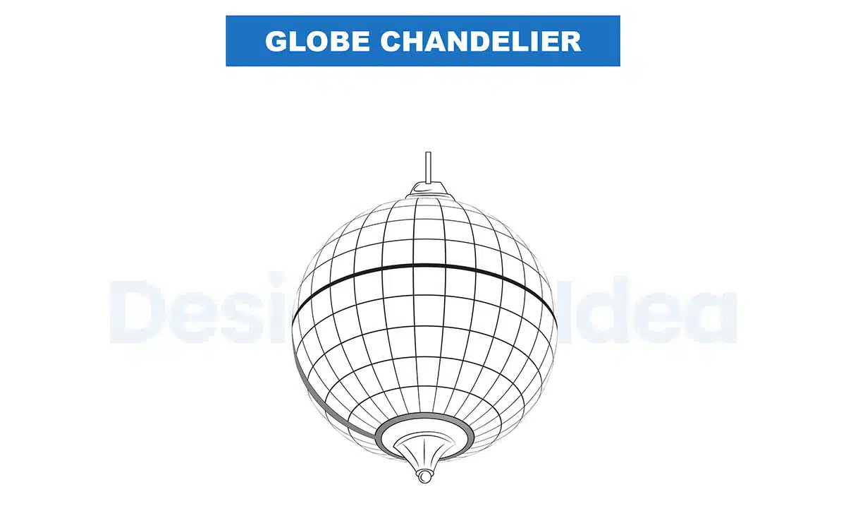 Globe grid chandelier