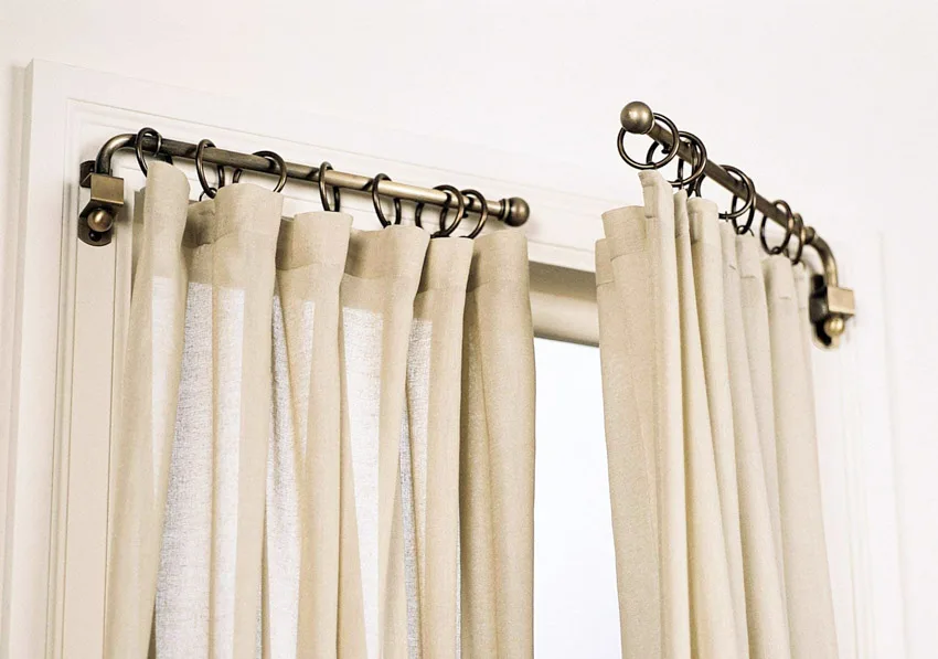  Brass swing arm type rail for curtains