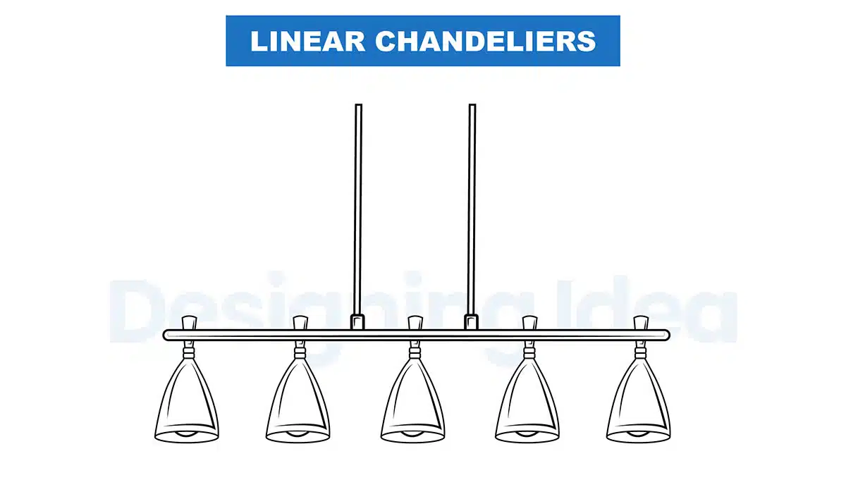 Linear light chandelier