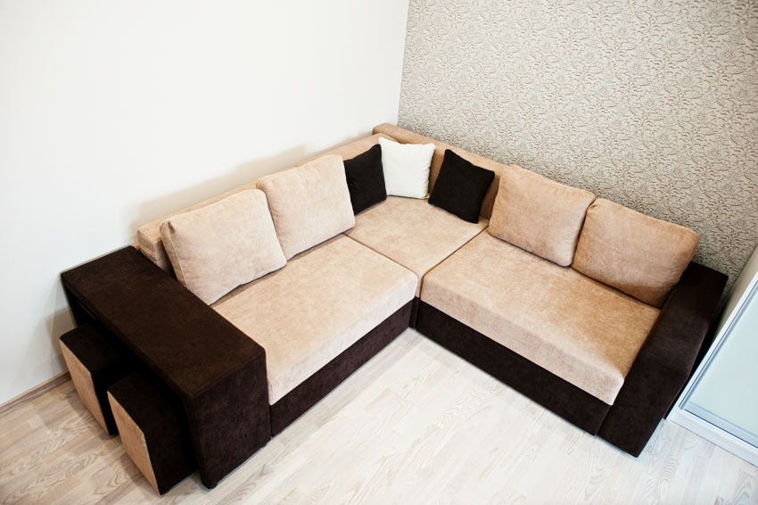 corner couch with cushions