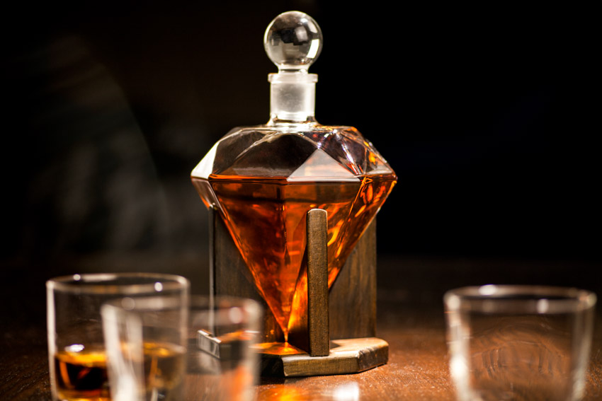 Novelty decanter with liquor in it