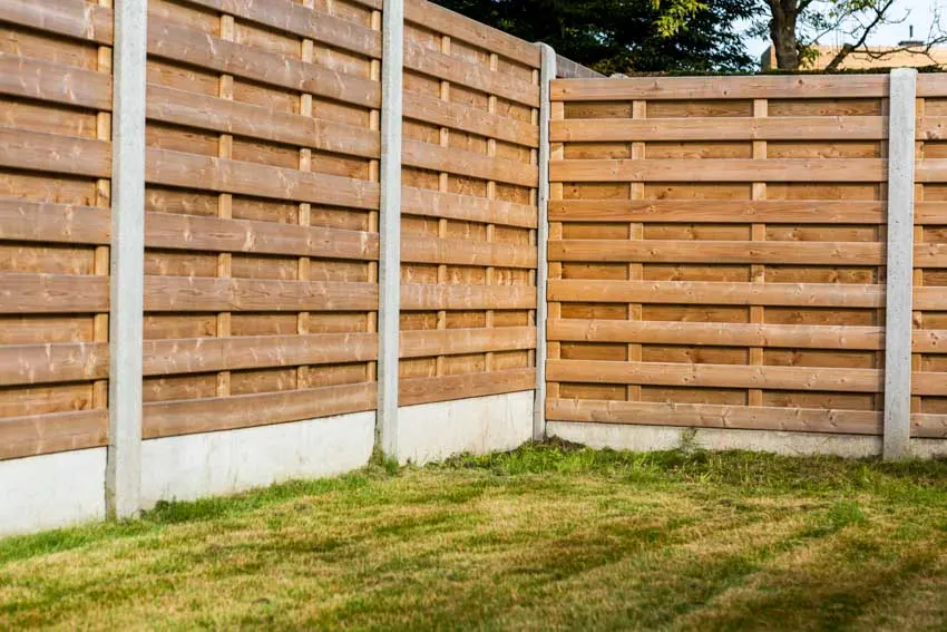 Privacy fencing with concrete and wood