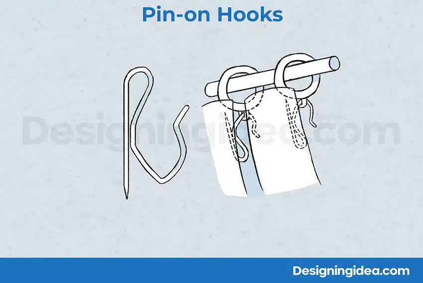 Pin on with ring hooks