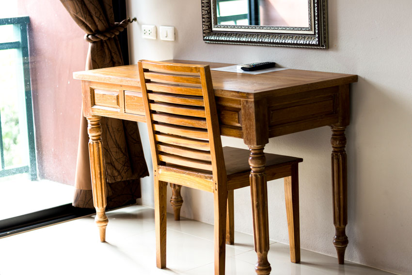 Wood desk chair 