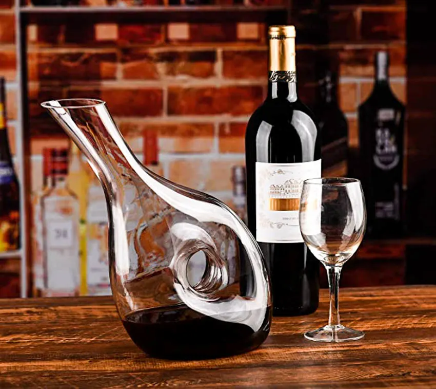 Snail style decanter and wine bottle