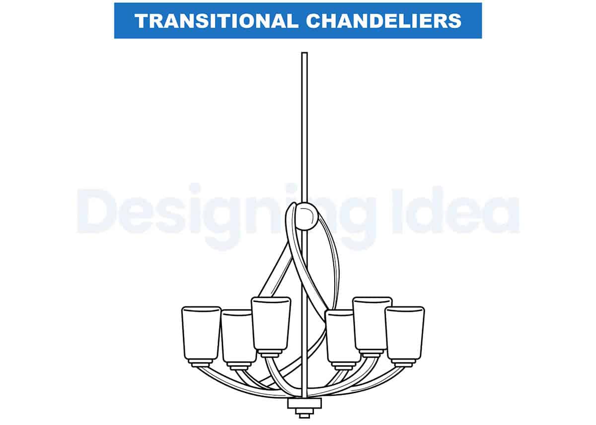 Chandelier with transitional style