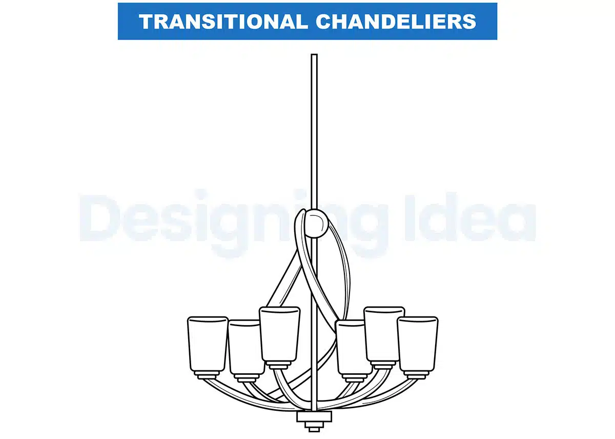 Chandelier with transitional style